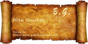 Büte Gusztáv névjegykártya